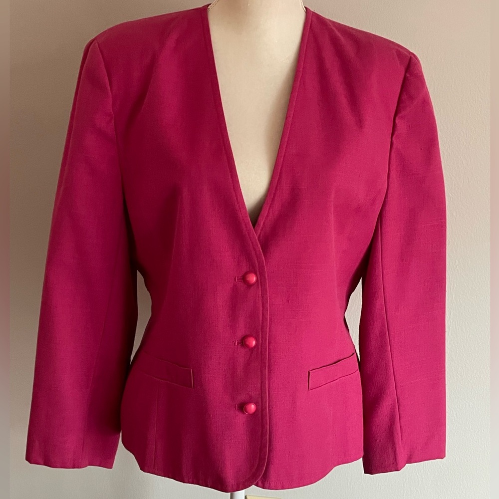 Vintage Pendleton Country Sophisticates Blazer. Pink Silk Blend. Made in USA.